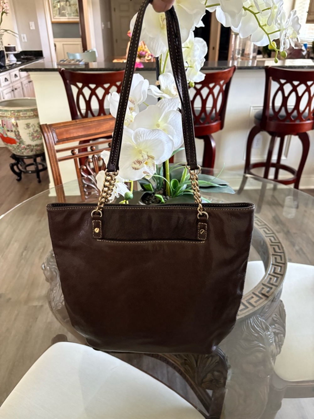 🤎🤎MICHAEL KORS JET SET TEXTURED BROWN LEATHER TOTE/SHOULDER BAGl🤎🤎 - Picture 2 of 7